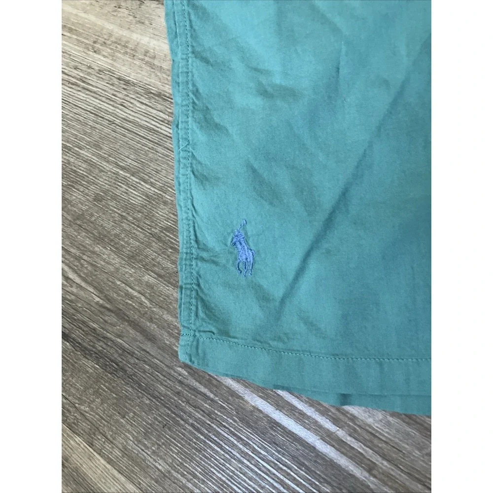 NWOT Polo Ralph Lauren GREEN Short Sleeve Classic Fit CAMP Shirt Purple Pony